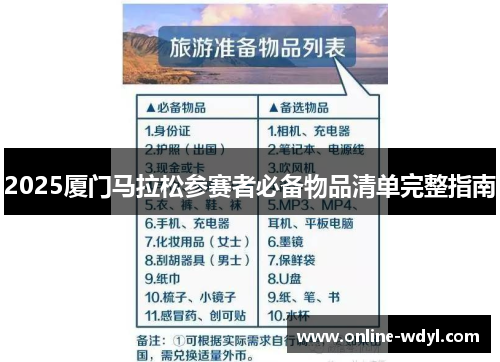 2025厦门马拉松参赛者必备物品清单完整指南
