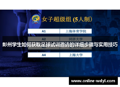 彭州学生如何获取足球试训邀请的详细步骤与实用技巧
