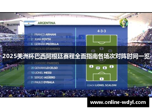 2025美洲杯巴西阿根廷赛程全面指南各场次对阵时间一览